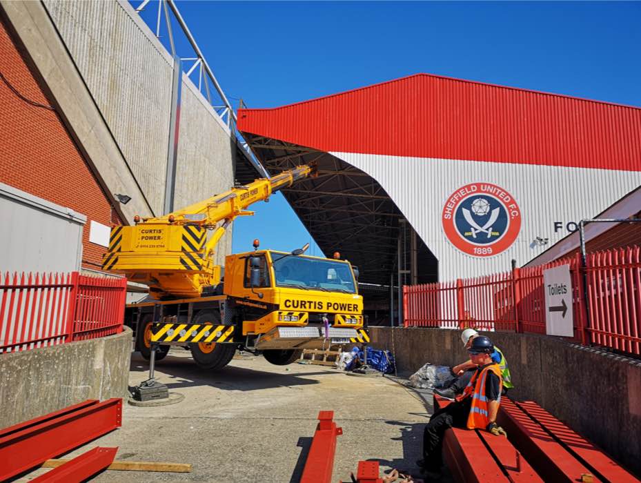 Curtis Power crane at Sheffield United Football Club